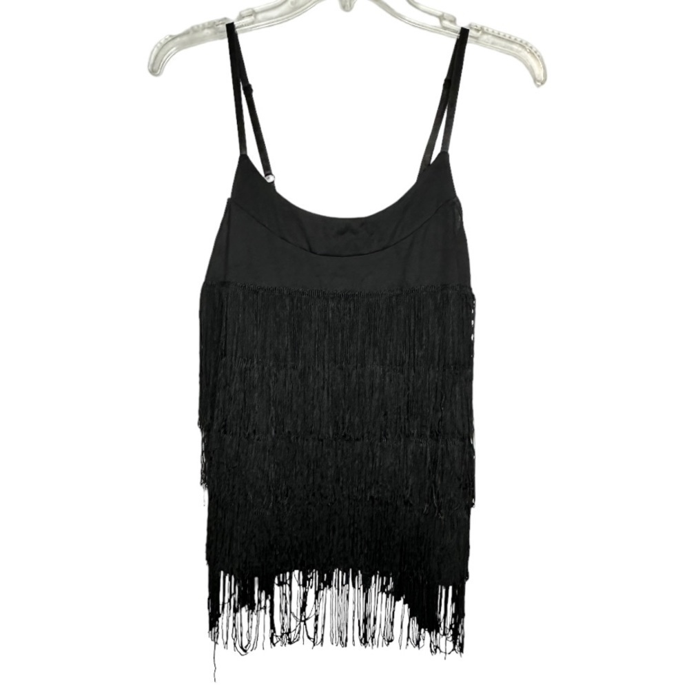 Forever‎ 21 Black Top With Layered Fringe